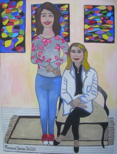 Dr Mom & Artist Daughter....................... (acrylic on canvas 30" X 40")