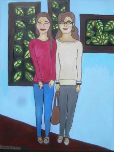 Night Out At Art Show..............................(acrylic on canvas 30" X 40")   