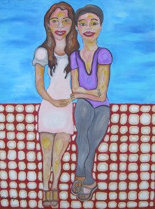 Malika And Laura Contemplating Pure Joy (acylic on canvas 30" X 40")